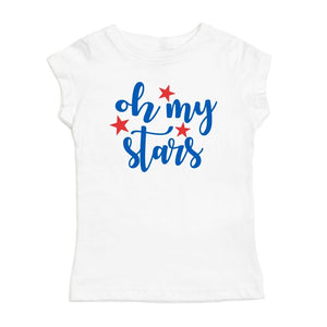 Oh My Stars Short Sleeve Shirt- Kids Patriotic Tee